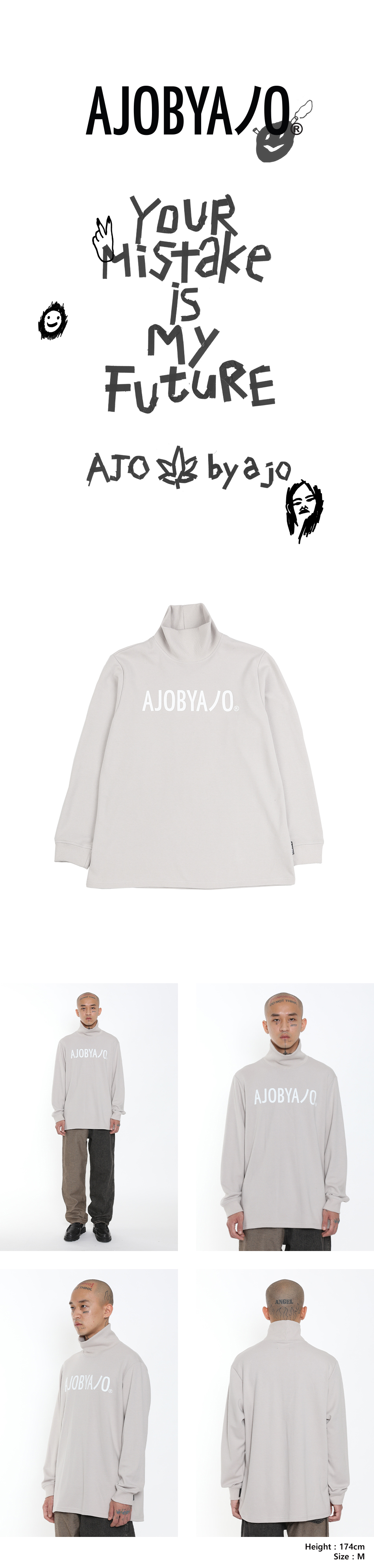 Turtleneck Logo T-Shirt [Ivory] -1